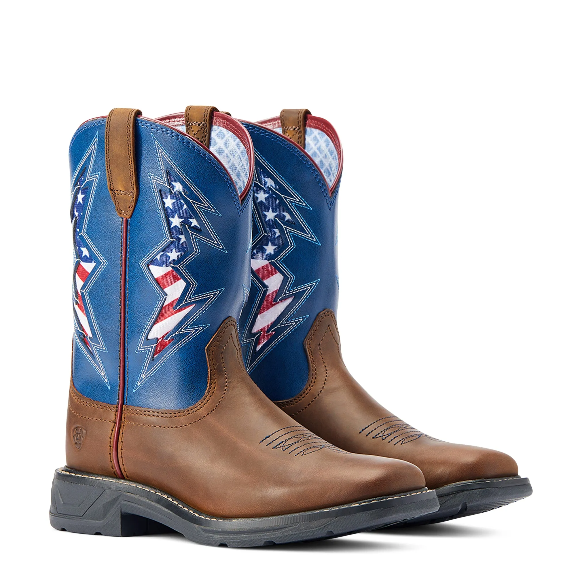 Ariat Youth Boy's WorkHog XT VentTEK Bolt Distressed Tan Boots 10044436