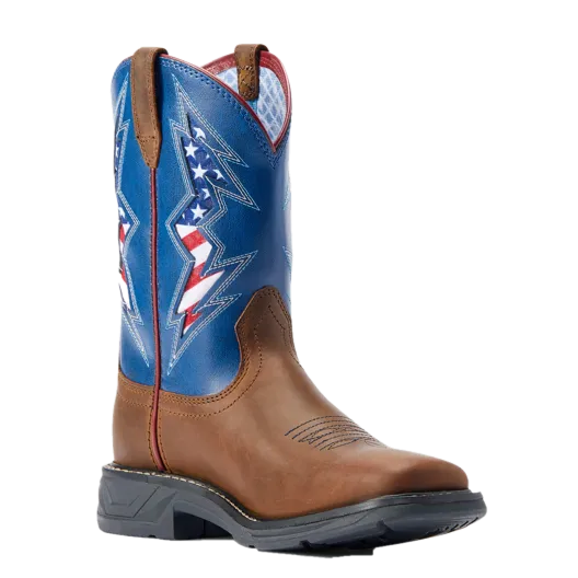 Ariat Youth Boy's WorkHog XT VentTEK Bolt Distressed Tan Boots 10044436