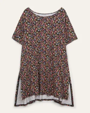 Ayden Mixed Print Sunday Top | Black / Orange