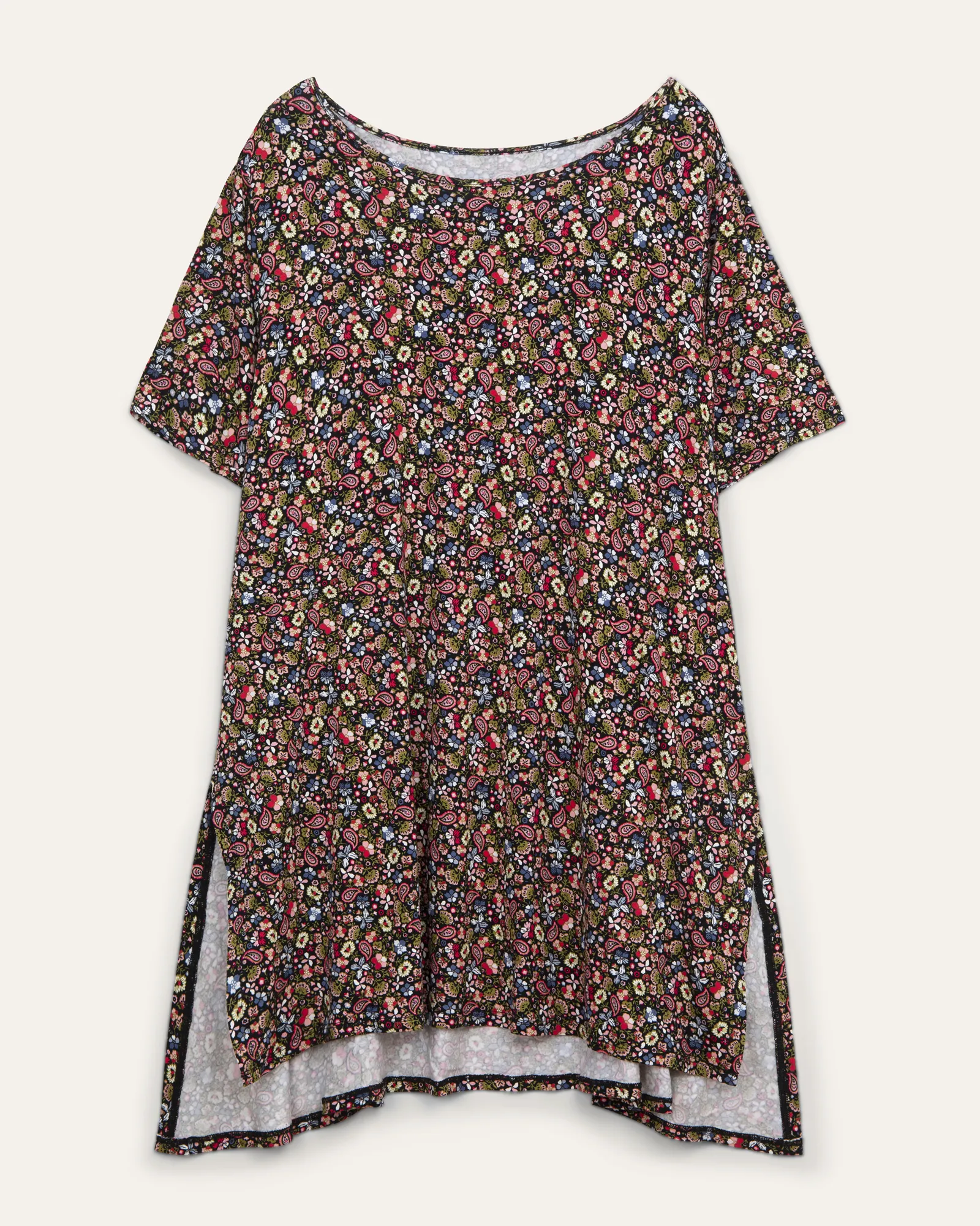Ayden Mixed Print Sunday Top | Black / Orange