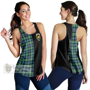 Bailey Ancient Tartan Women's Racerback Tanks with Family Crest and Half Of Me Style