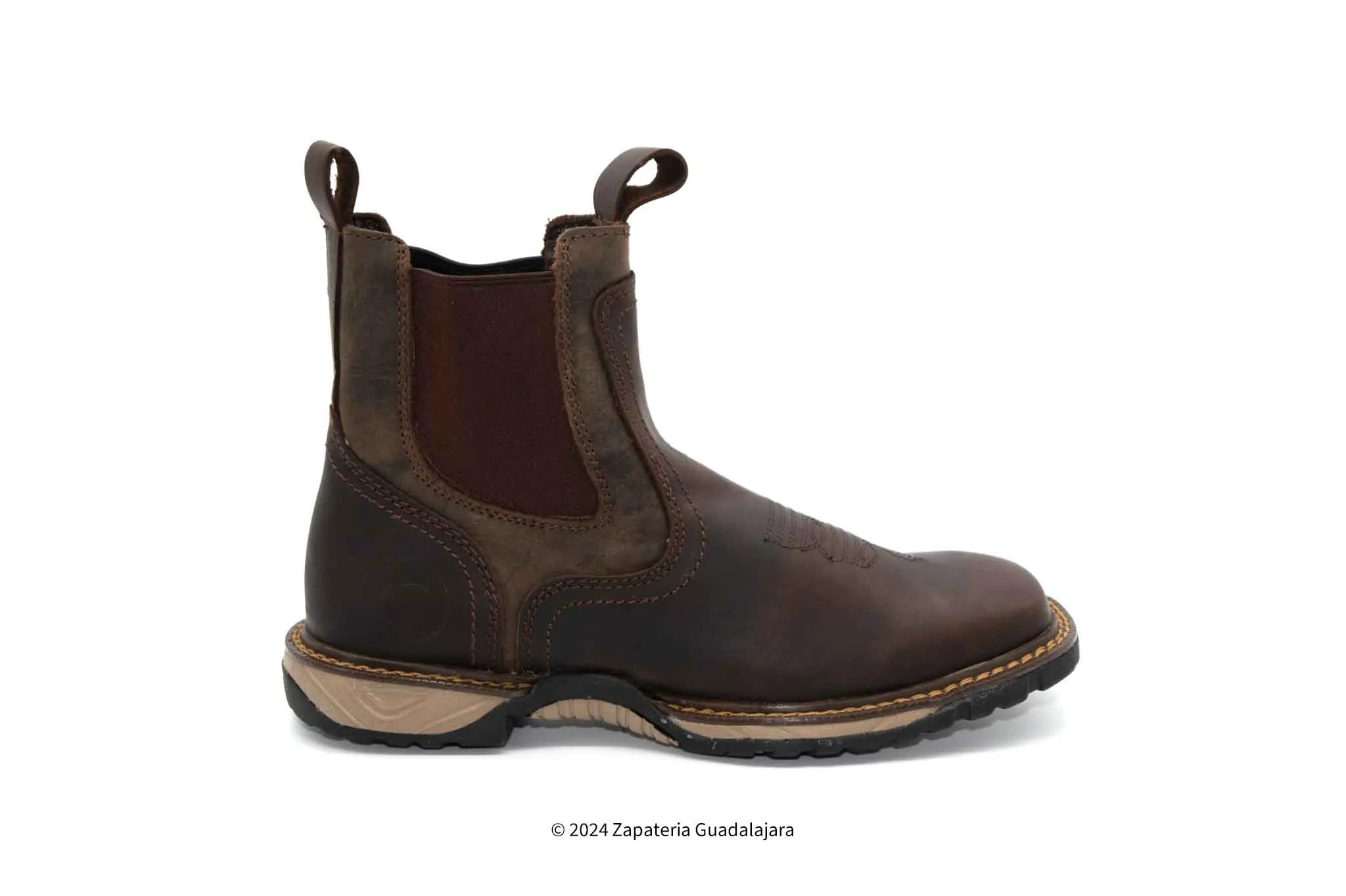 BC THUNDER 6" SOFT TOE PULL ON BROWN LEATHER WORK BOOT