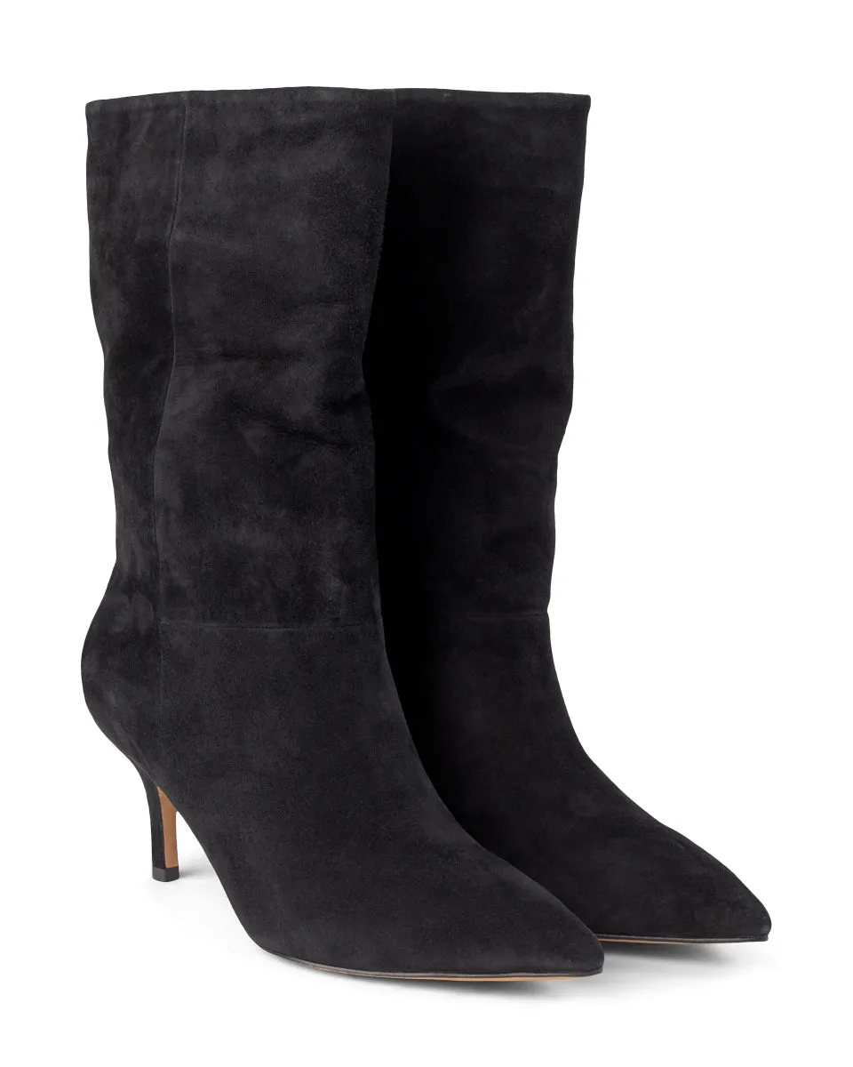 Bergit boot suede - BLACK