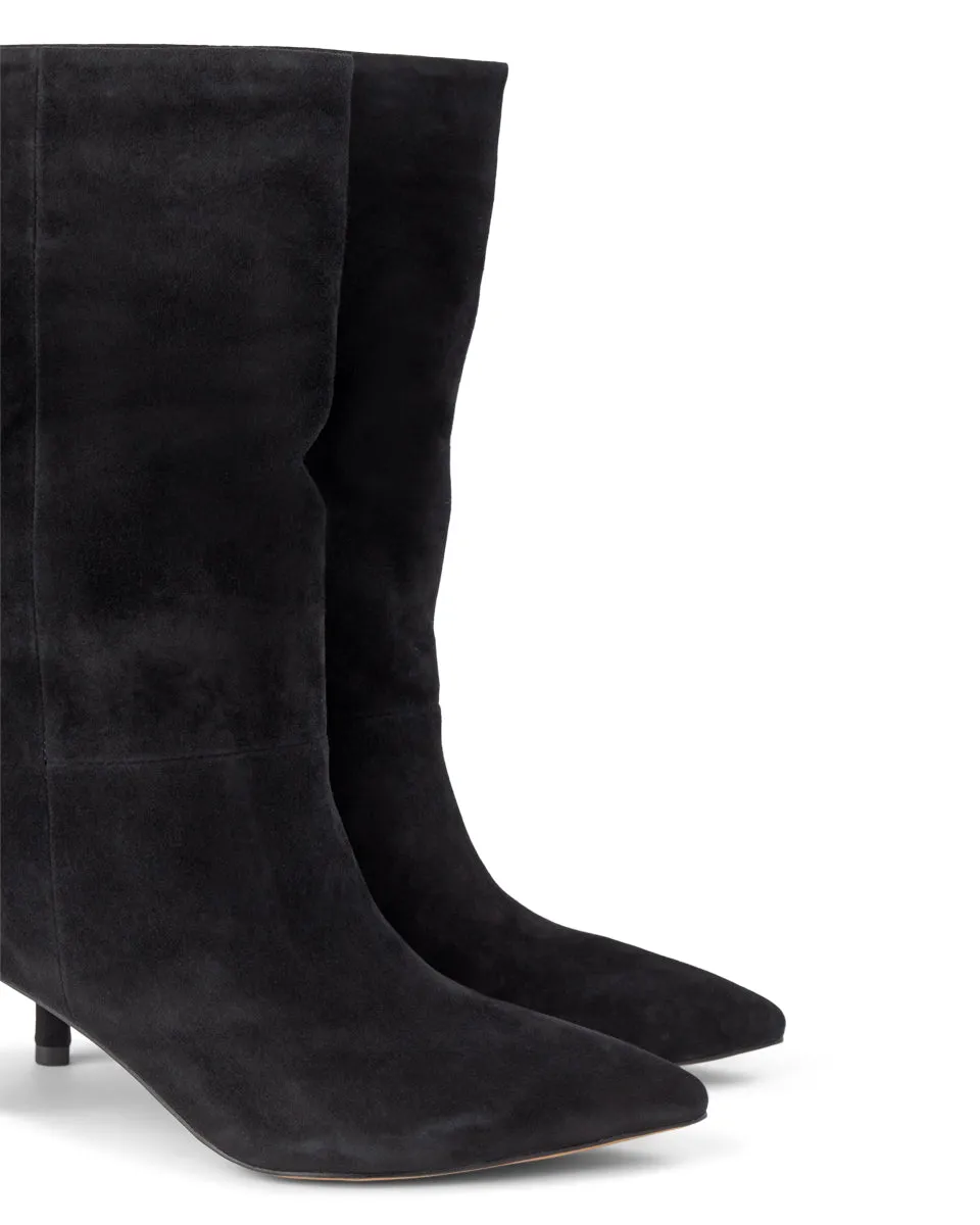 Bergit boot suede - BLACK