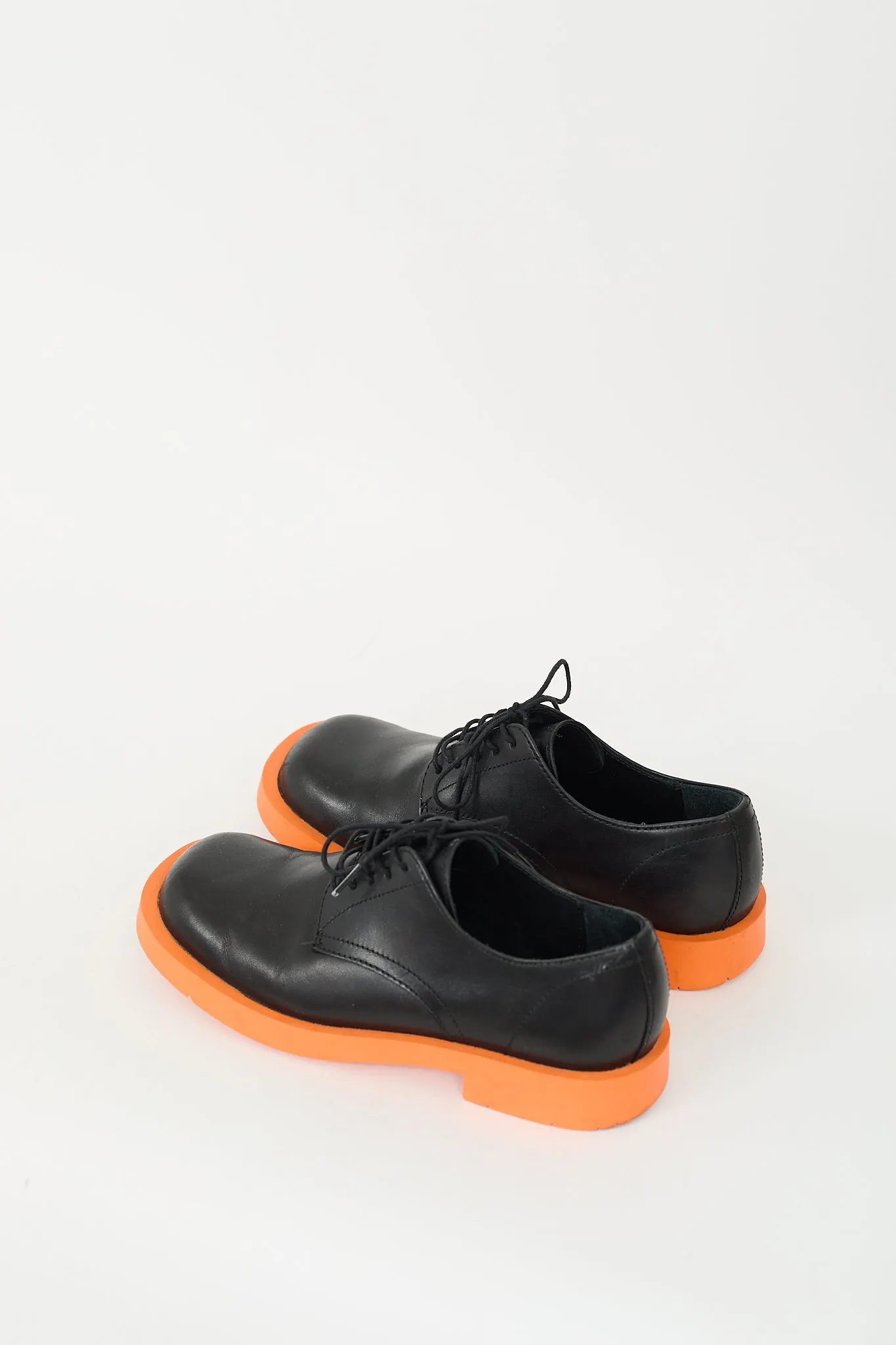 Black & Orange Leather Oxford