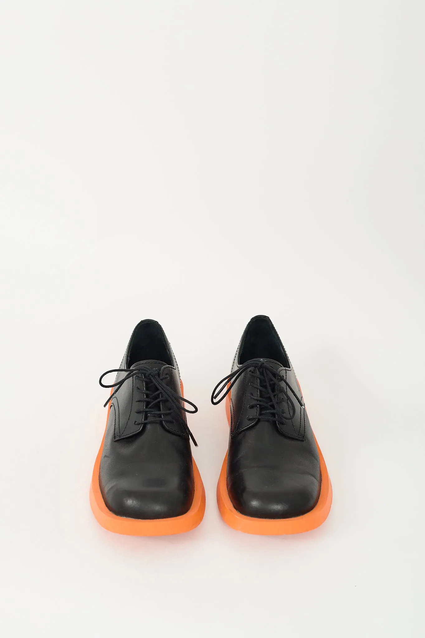 Black & Orange Leather Oxford
