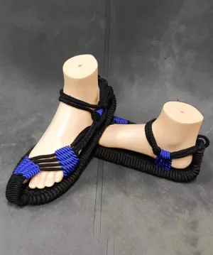 Boho Handmade Knit Fabric Hollow Out Walking Sandals ML1087