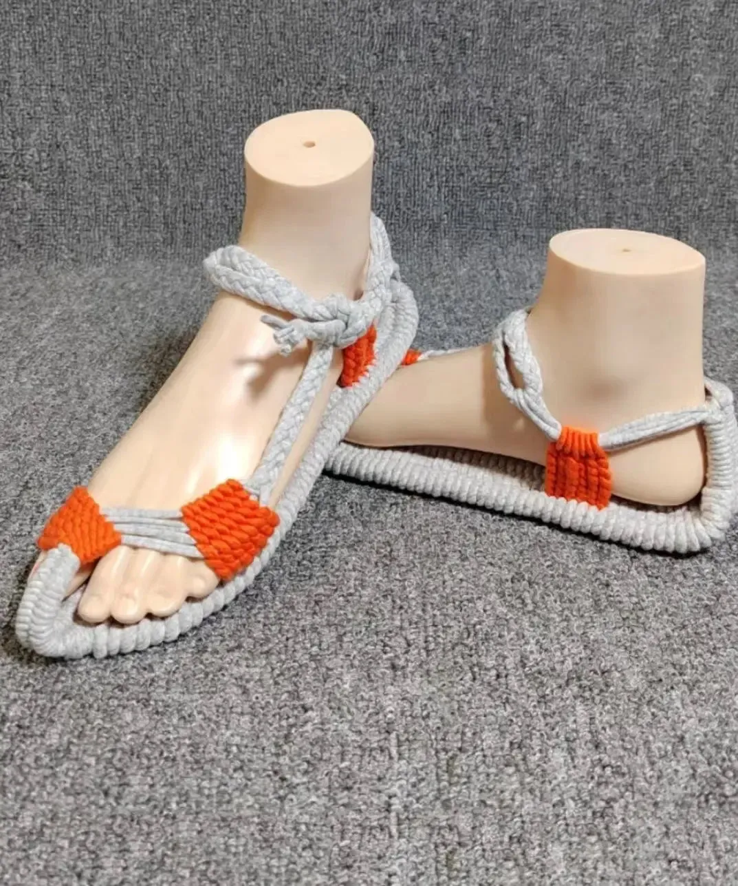 Boho Handmade Knit Fabric Hollow Out Walking Sandals ML1087