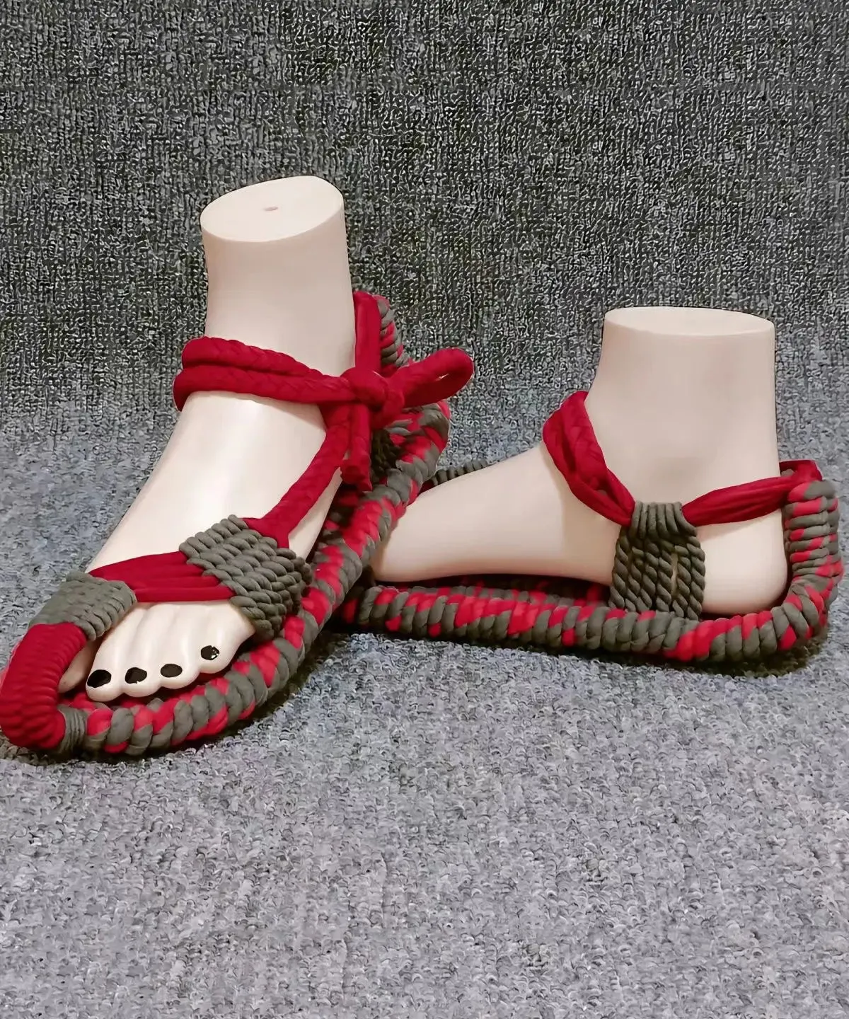 Boho Handmade Knit Fabric Hollow Out Walking Sandals ML1087