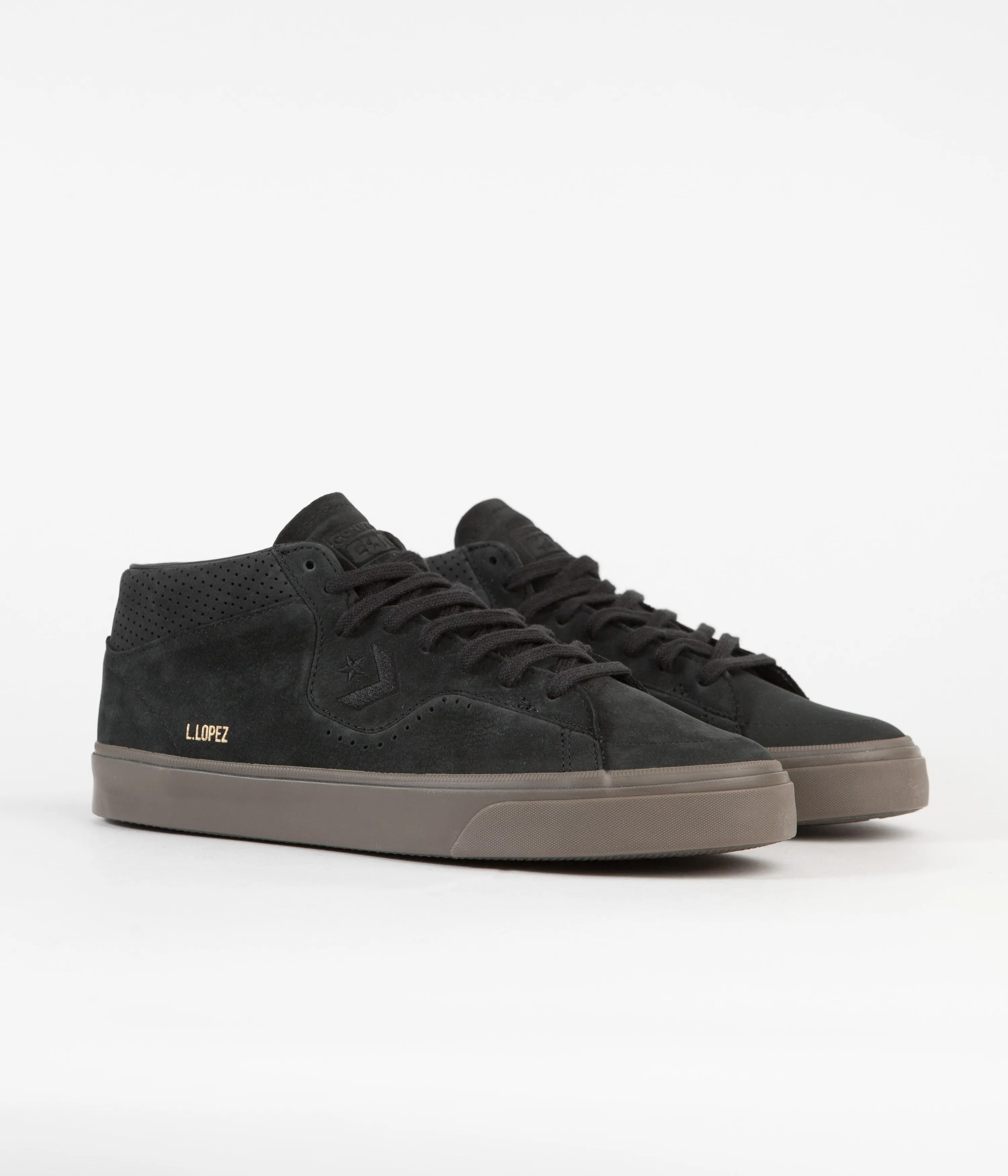 Converse Louie Lopez Pro Mid Shoes - Black / Black / Dark Mushroom