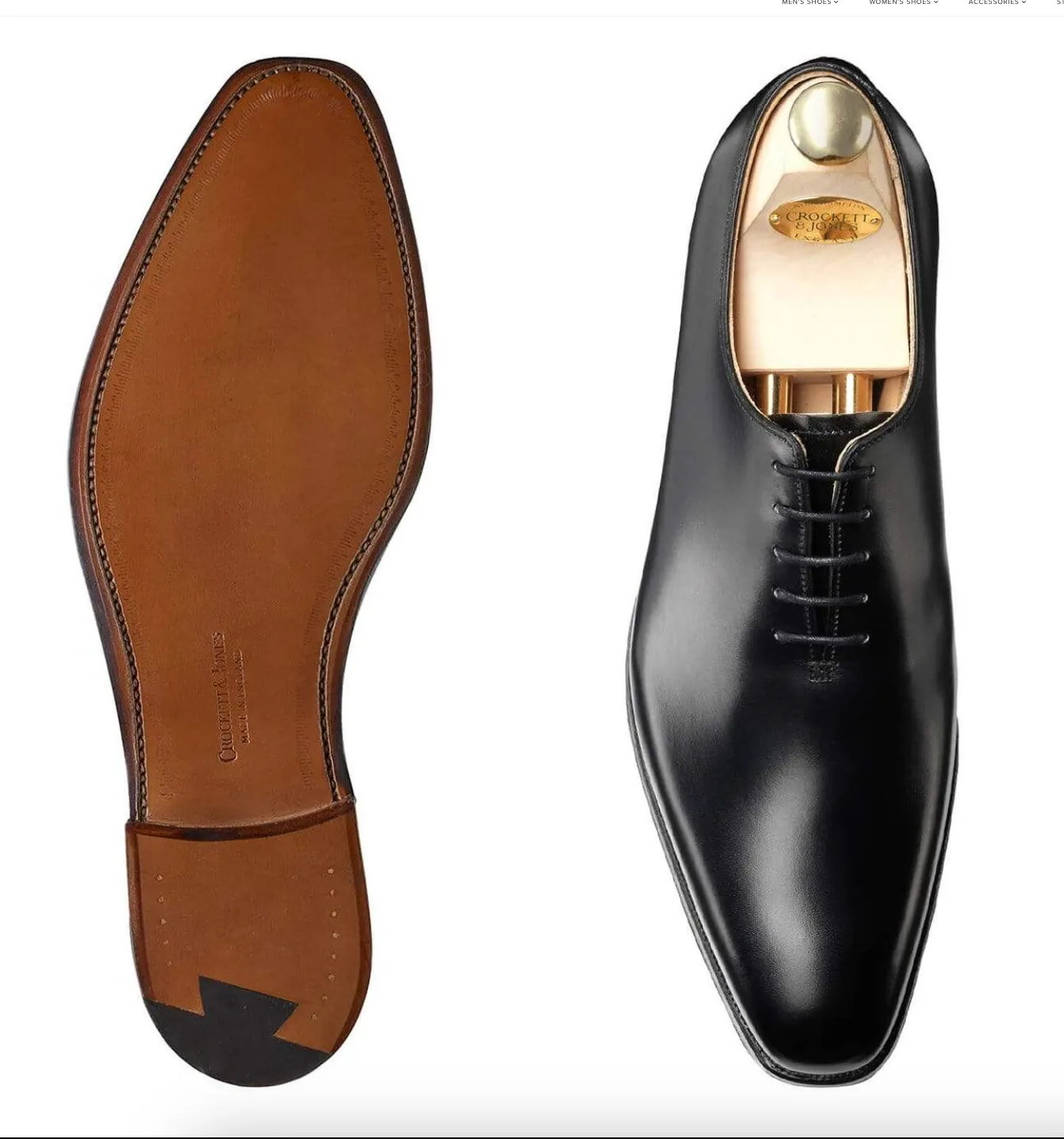 Crockett & Jones Alex Whole Cut Black Calf Oxford Shoes