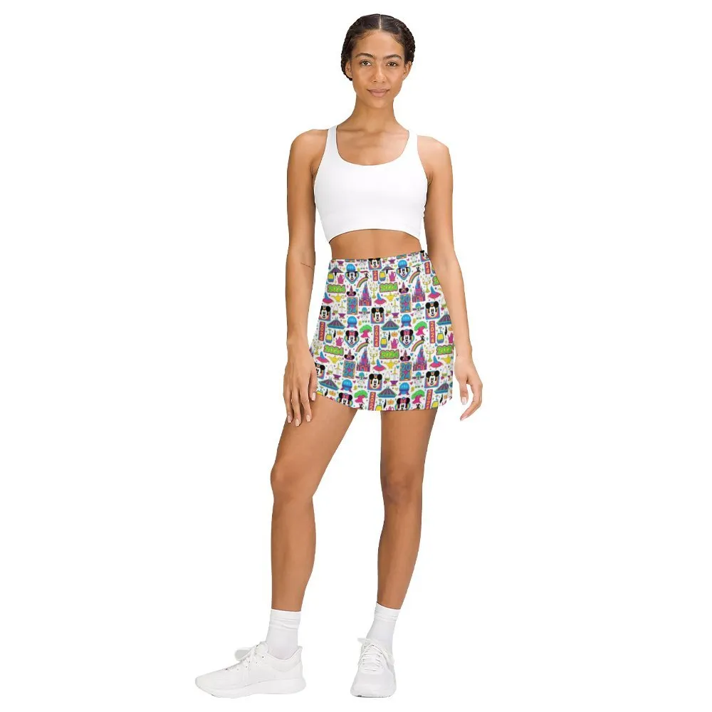 Disney 2024 Athletic A-Line Skirt With Pocket Solid Shorts