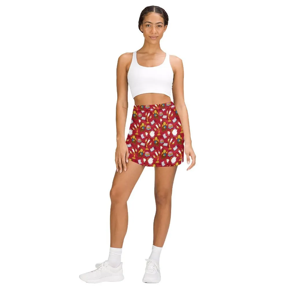 Disney Beauty And The Beast Belle's Friends Athletic A-Line Skirt With Pocket Solid Shorts