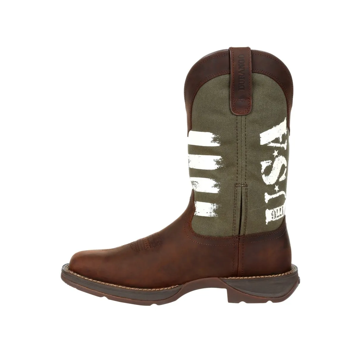 Durango Rebel Men's Western 12" Pull-on Work Boots Ddb0313 In Brown And Army Green