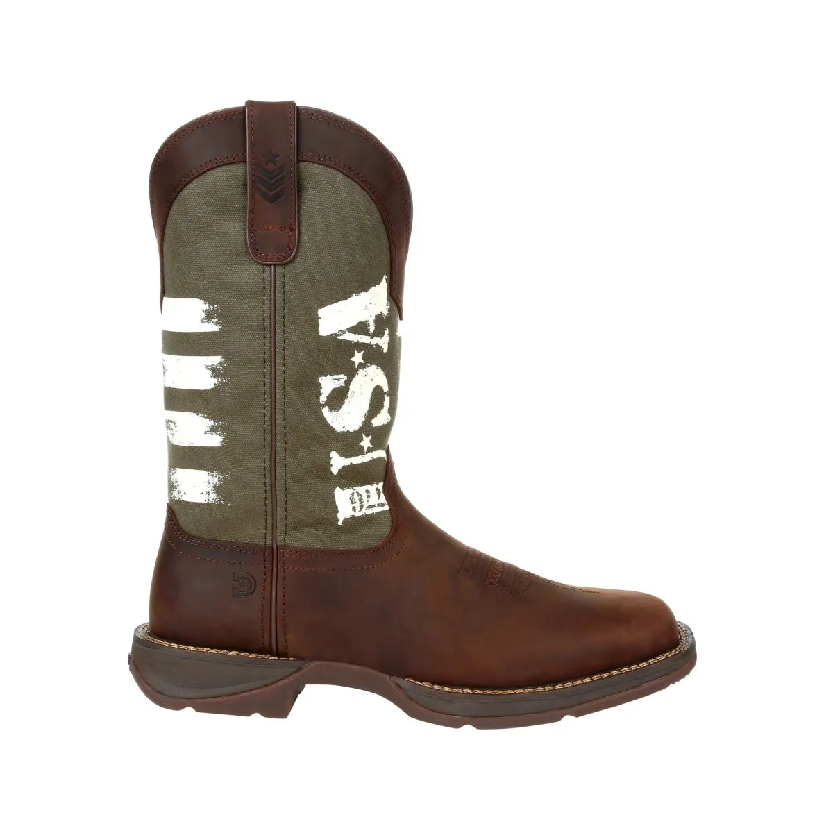 Durango Rebel Men's Western 12" Pull-on Work Boots Ddb0313 In Brown And Army Green
