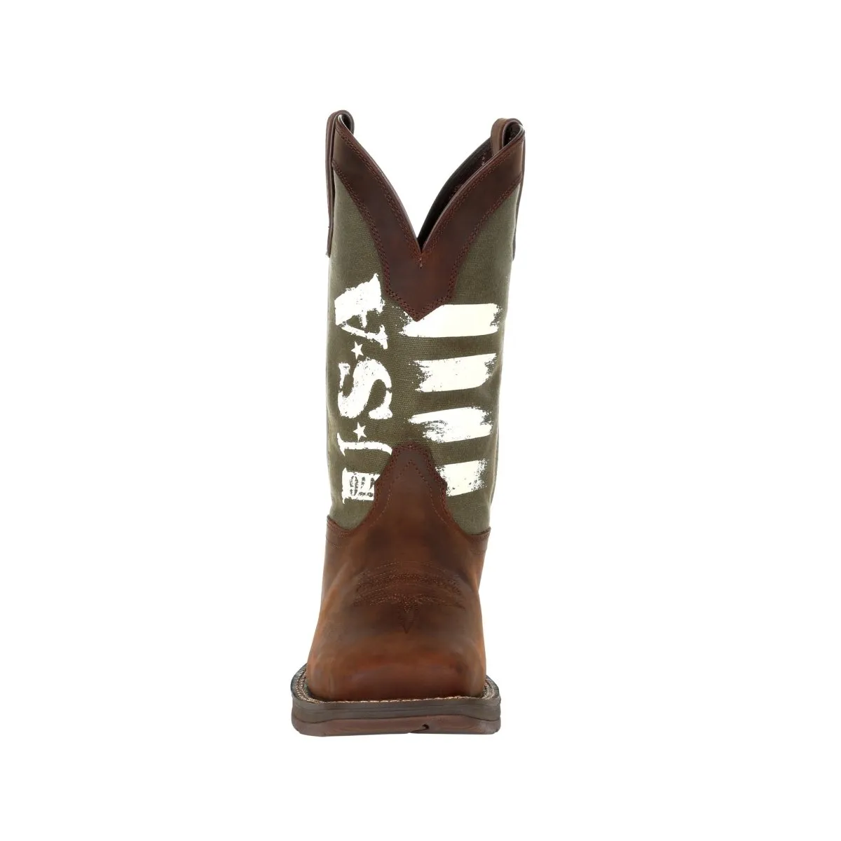 Durango Rebel Men's Western 12" Pull-on Work Boots Ddb0313 In Brown And Army Green