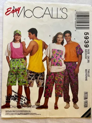 Easy McCall's 5939 CUT Adult Casual/Athletic Wear Size M