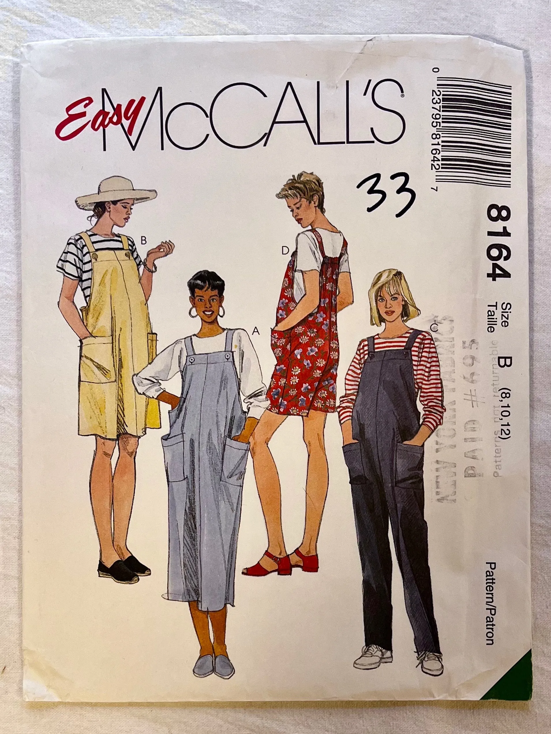 Easy McCall's 8164 UNCUT Adult Casual/Athletic Wear Sizes Sizes 8-12
