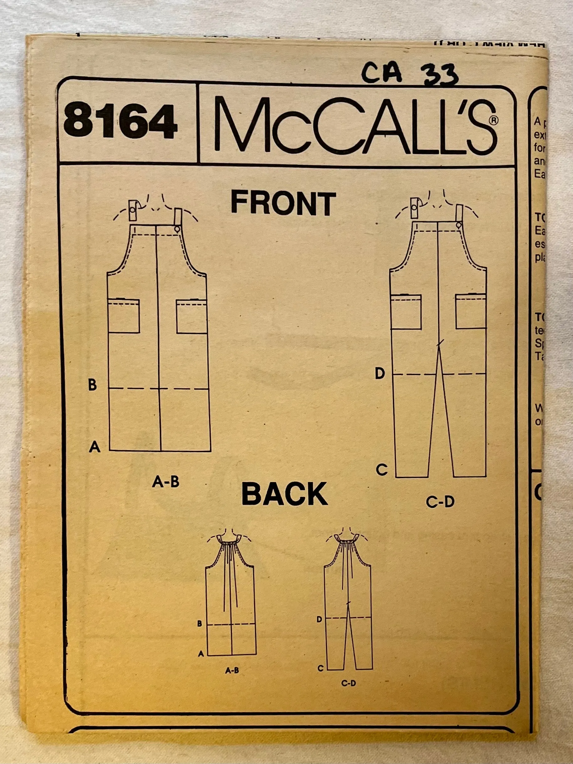 Easy McCall's 8164 UNCUT Adult Casual/Athletic Wear Sizes Sizes 8-12