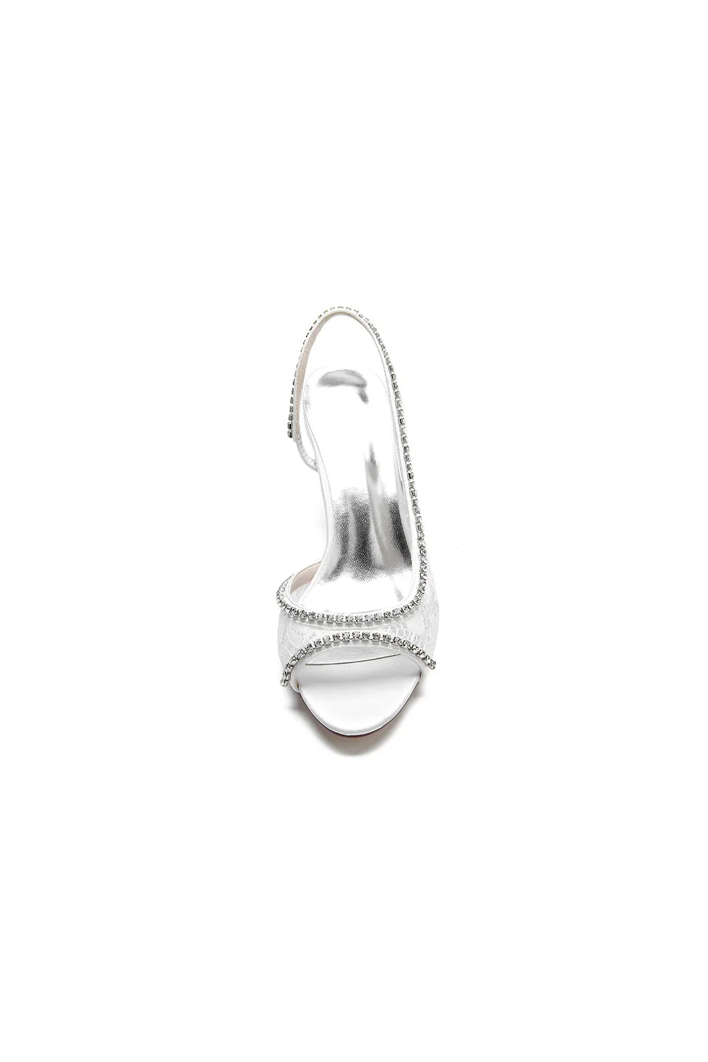 Elegant White Leather Sandals with Silver Chain Accent