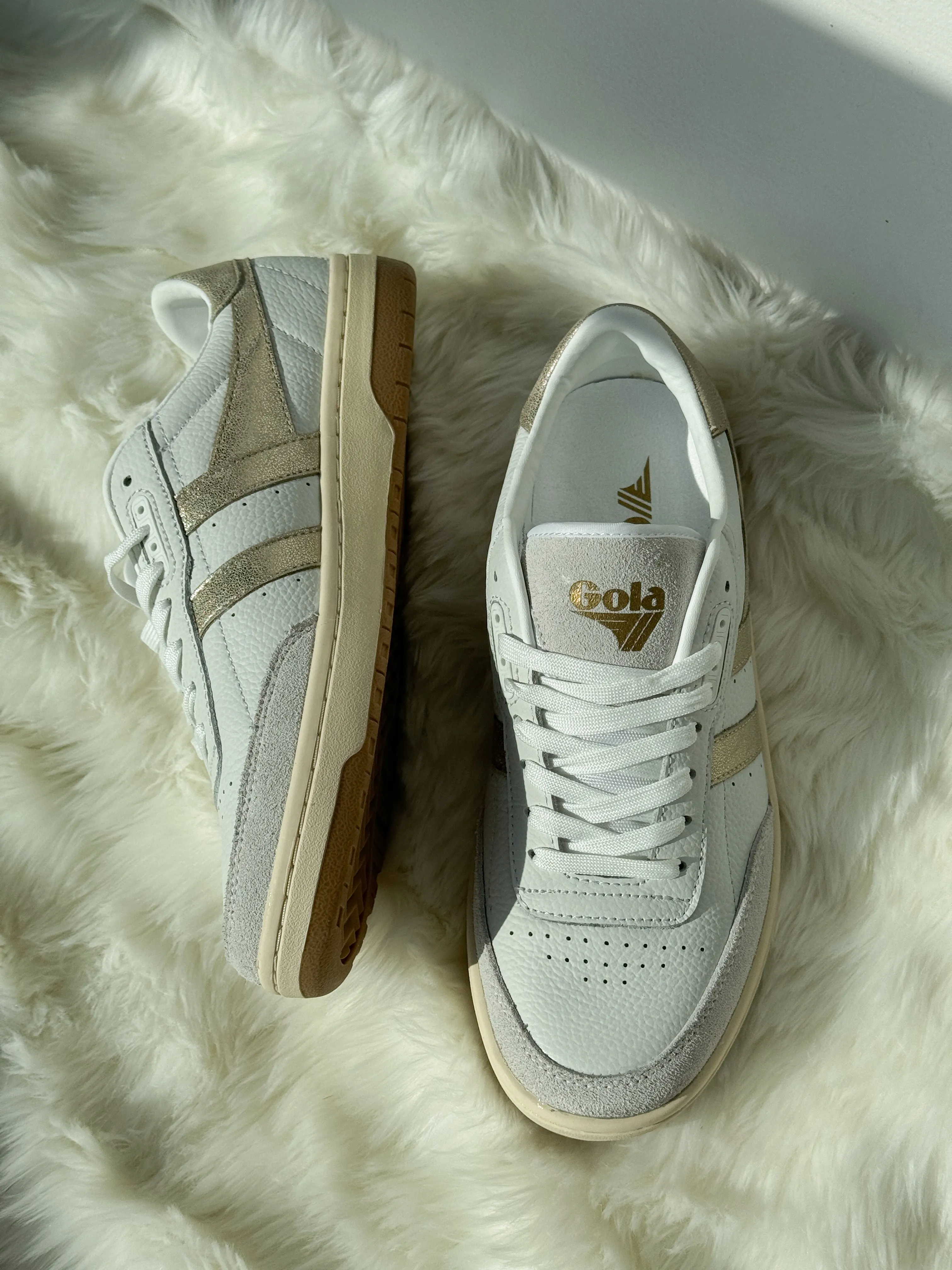 Falcon Mirror White/Gold Sneakers