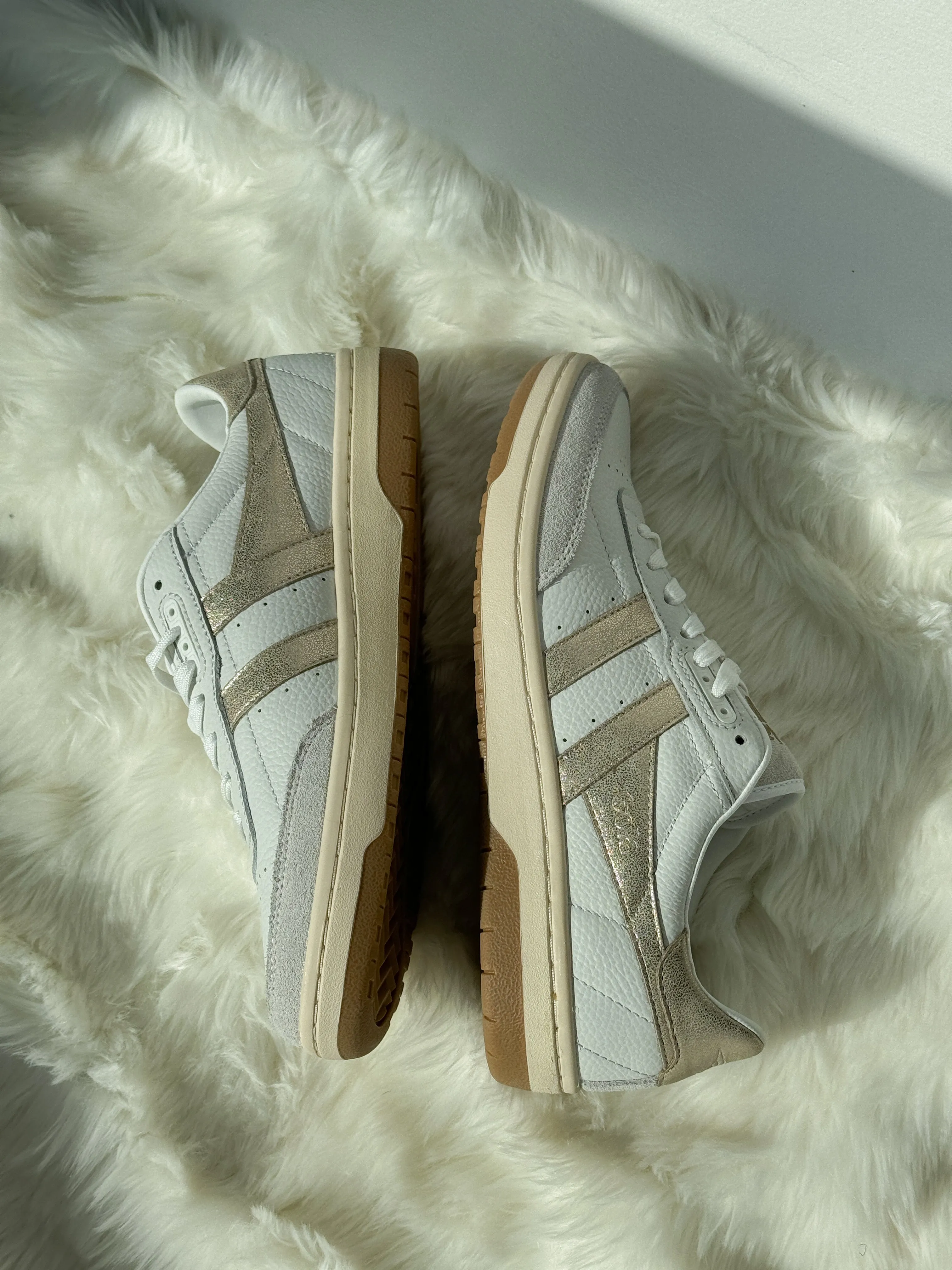 Falcon Mirror White/Gold Sneakers