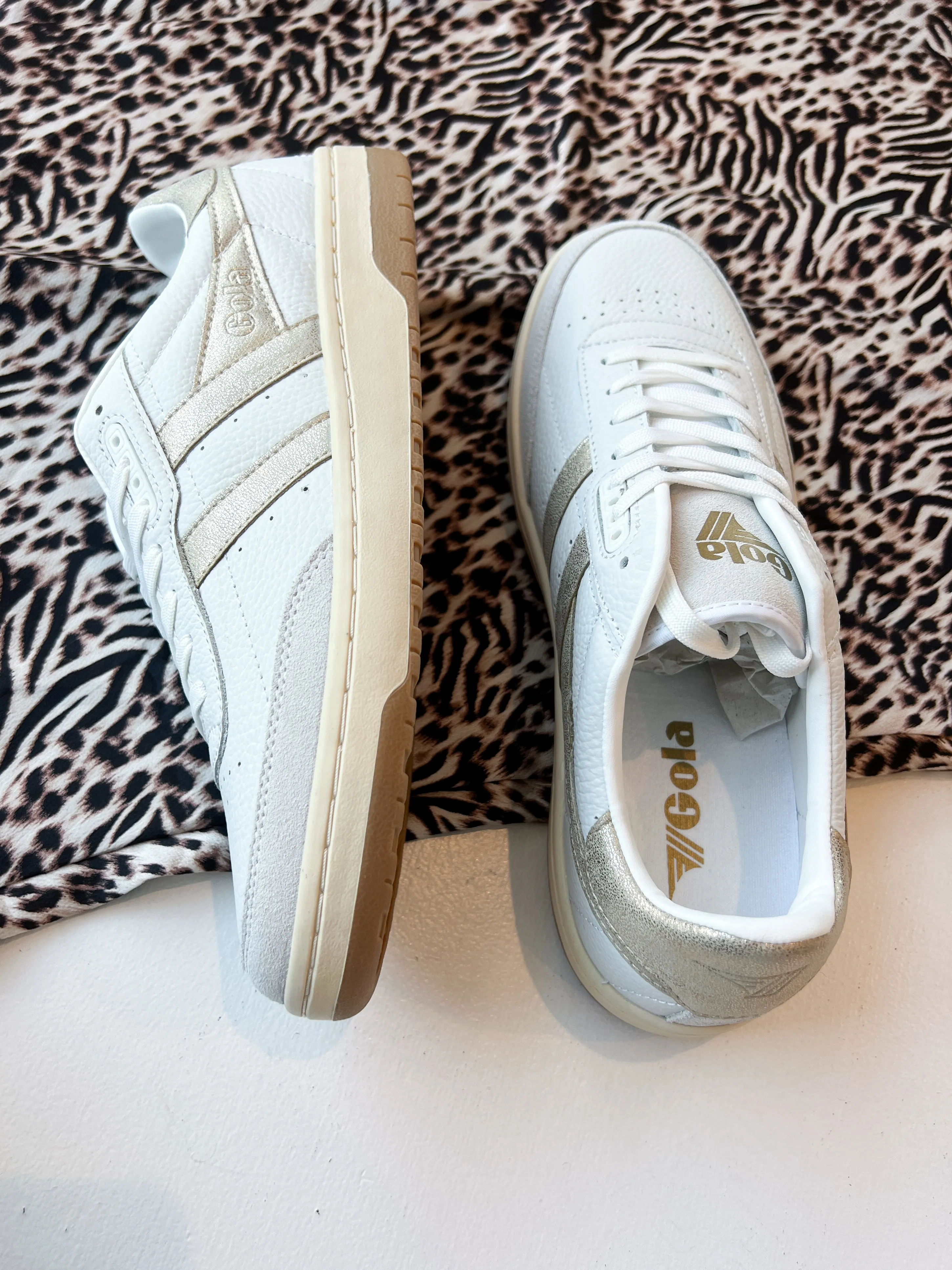 Falcon Mirror White/Gold Sneakers