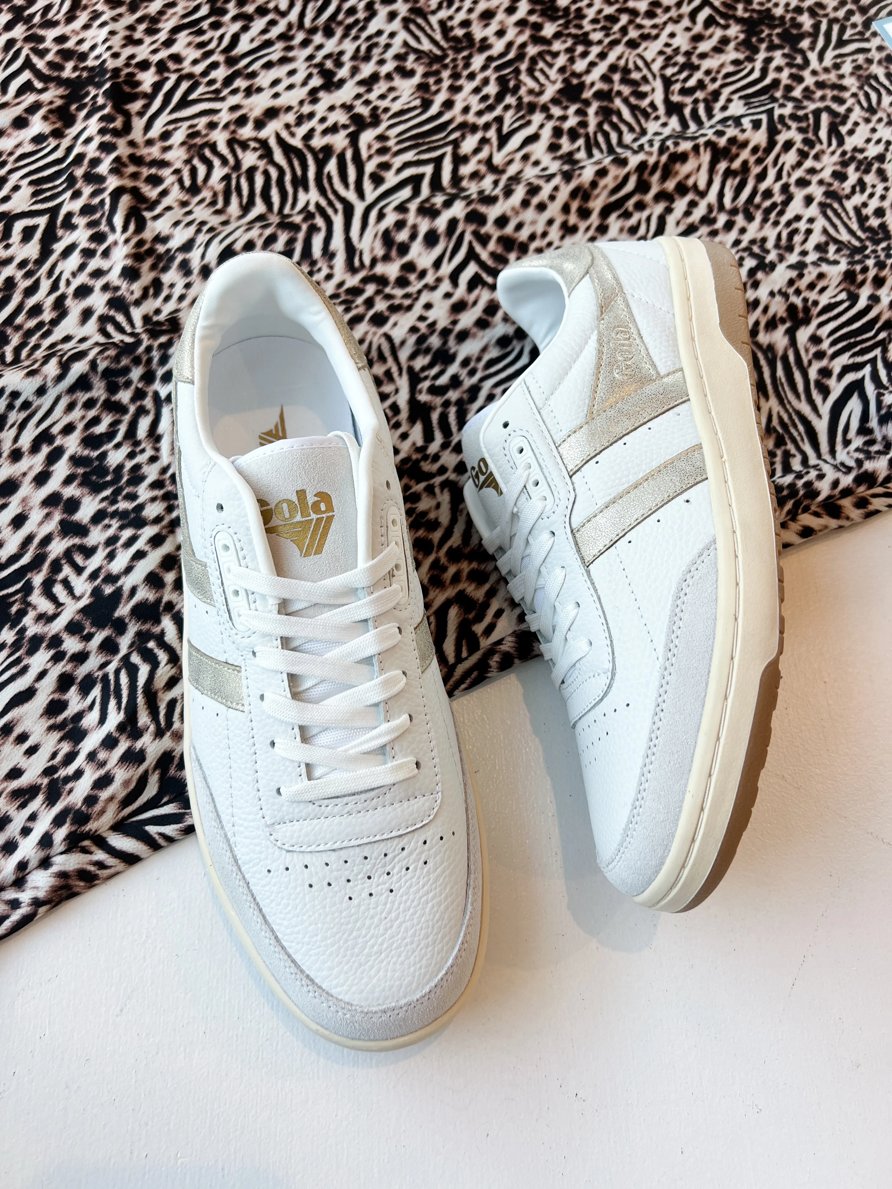Falcon Mirror White/Gold Sneakers