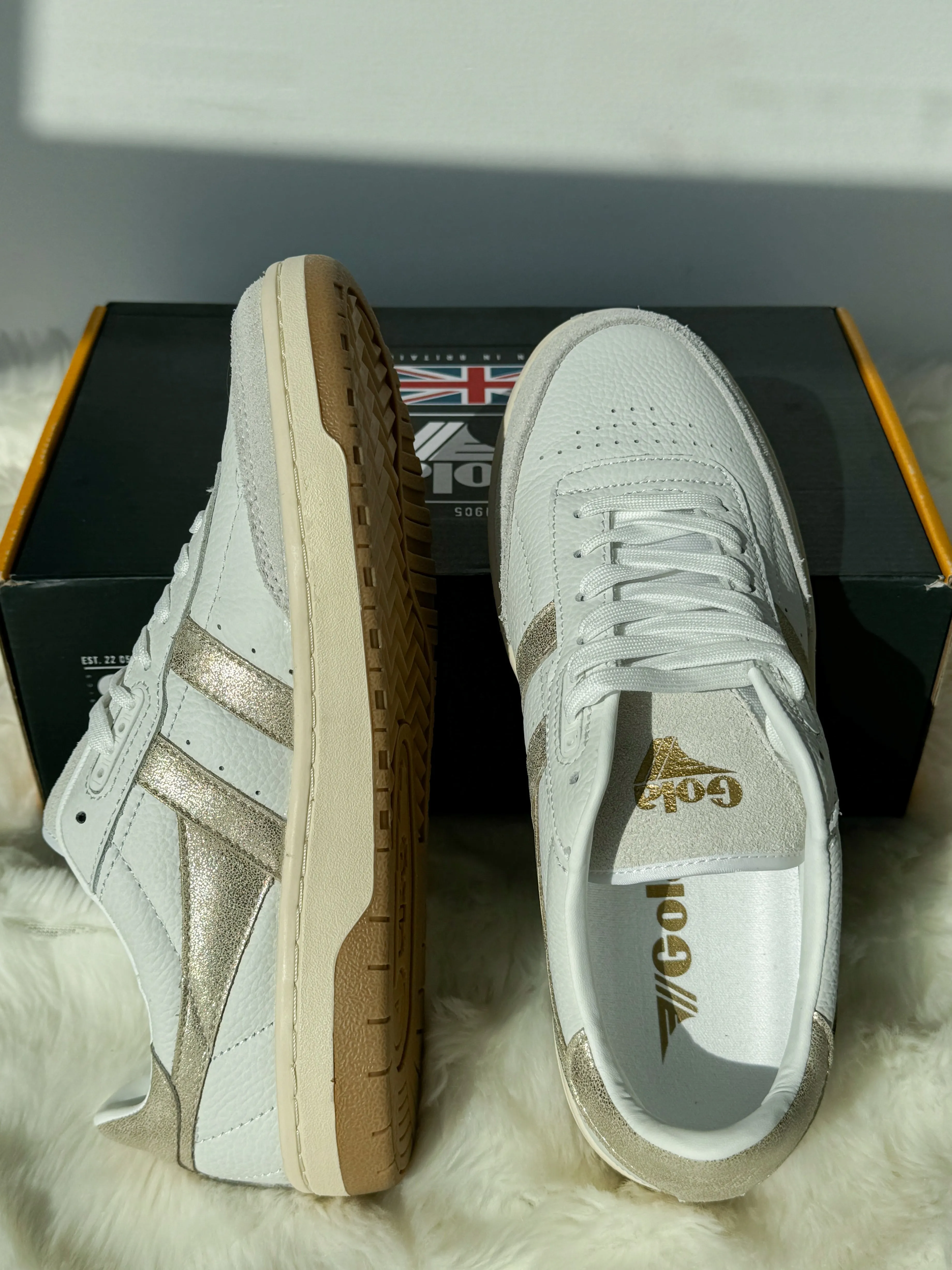 Falcon Mirror White/Gold Sneakers