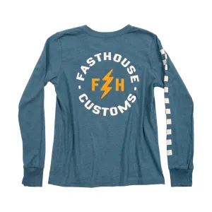 Fasthouse Youth Easy Rider Long Sleeve Tee - Heather Teal