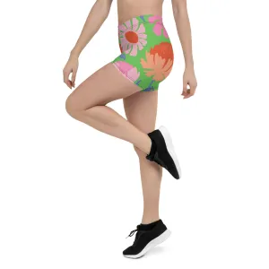 Floral Athletic Shorts (Green)