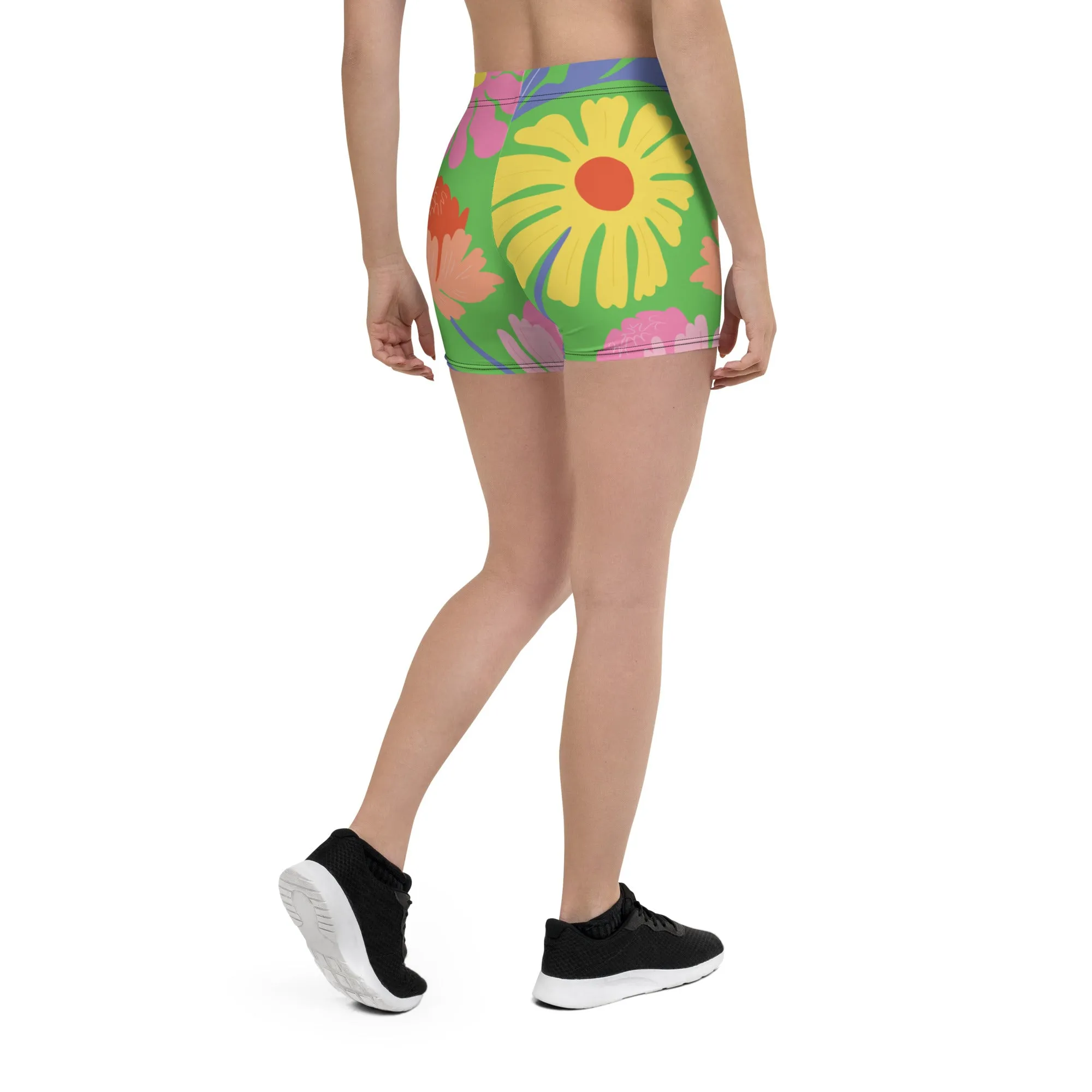 Floral Athletic Shorts (Green)
