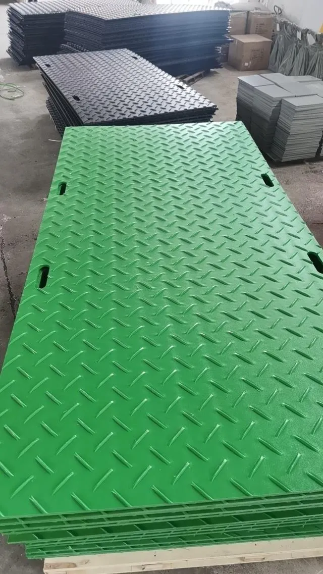 Ground Protection Mat, Black 4' X 8' Checkerplate