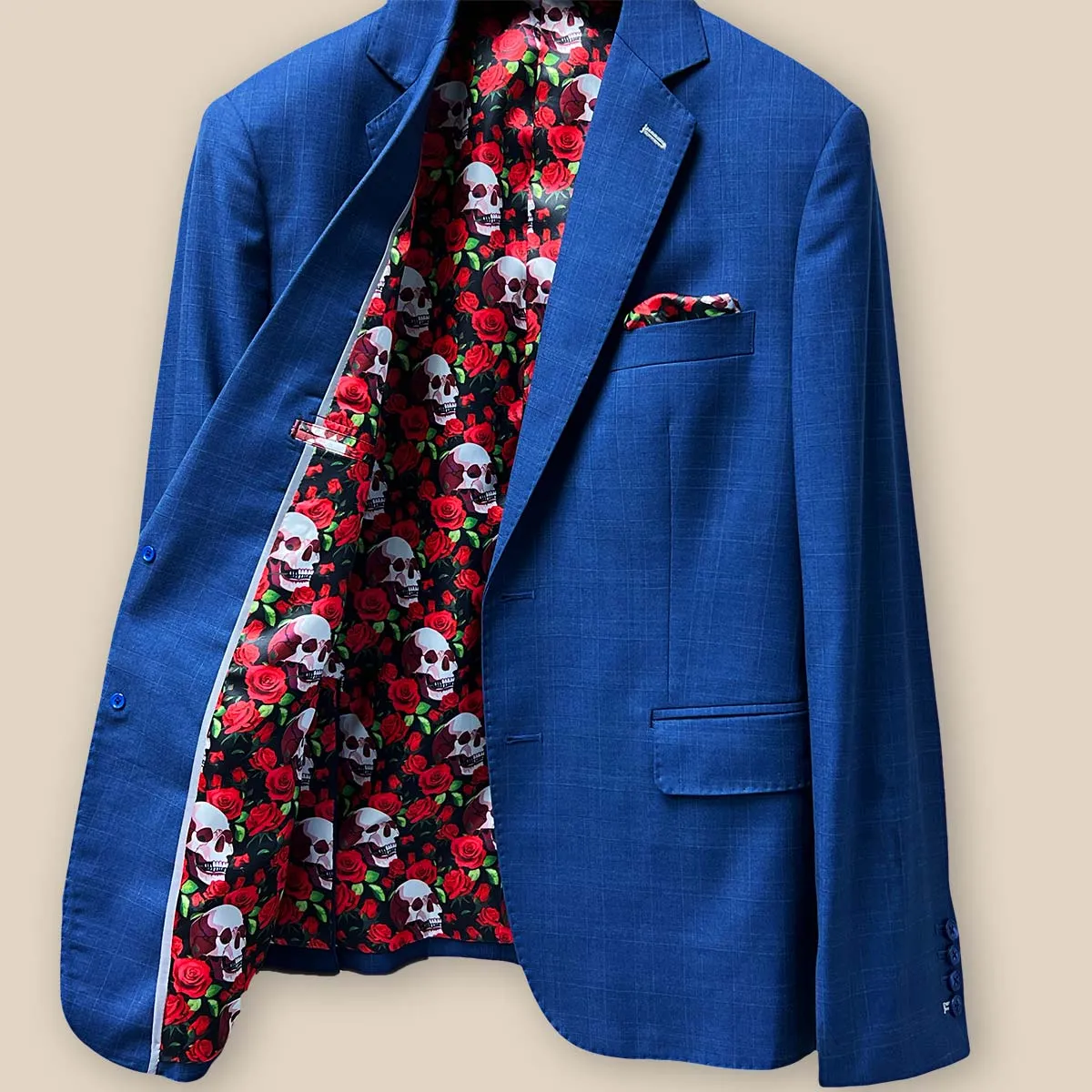 Guabello SPACE Blue Self Plaid Suit