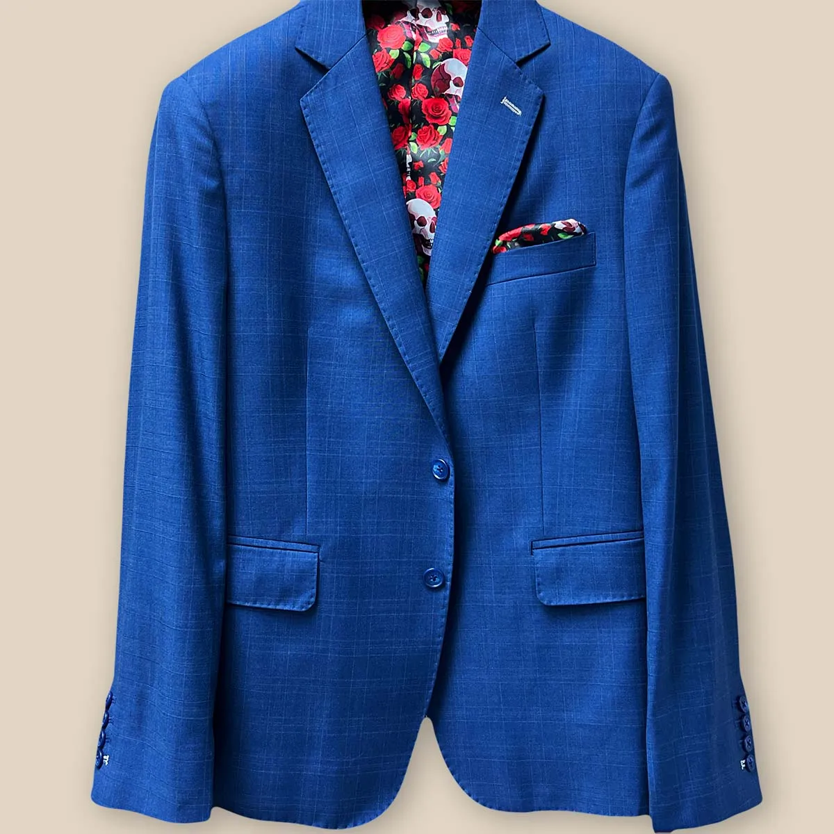 Guabello SPACE Blue Self Plaid Suit
