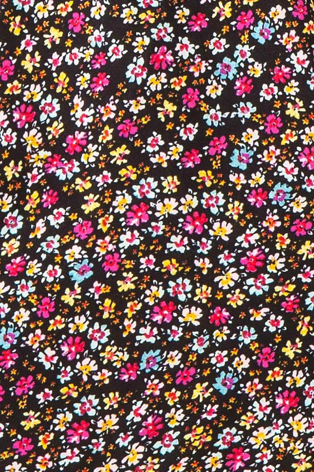 Hitomi | Short Floral Pattern Button-Up Dress