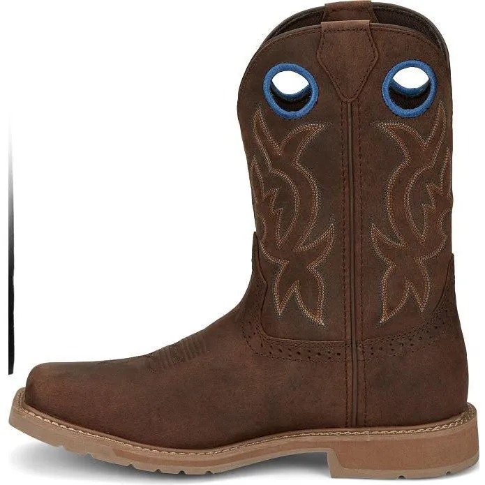Justin Men's All Round 11" WP Western Work Boot -Brown- SE3114