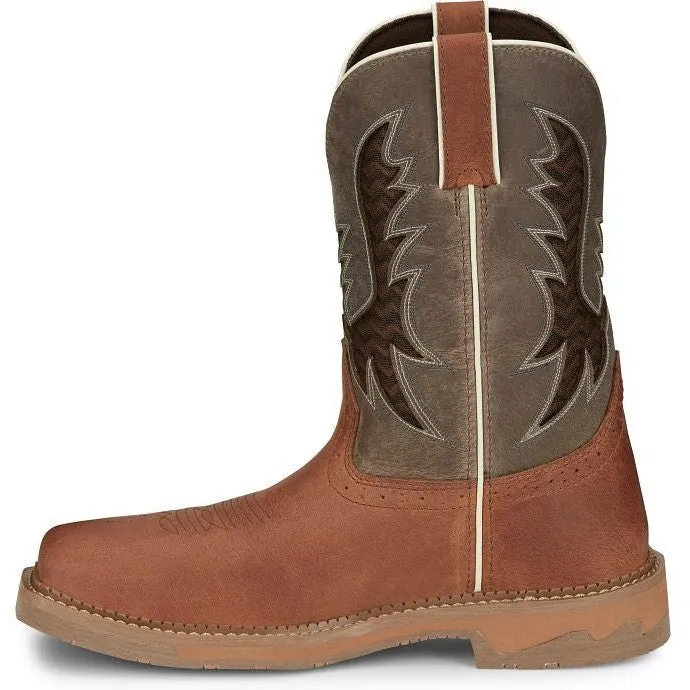 Justin Men's Bolt 11" Nano Comp Toe Western Work Boot -Brown- SE4111