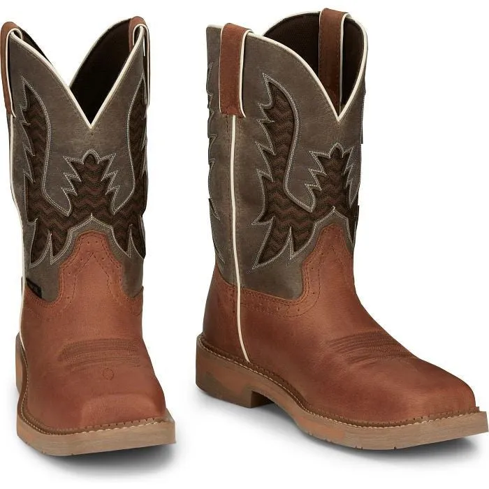 Justin Men's Bolt 11" Nano Comp Toe Western Work Boot -Brown- SE4111