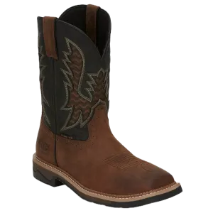 Justin Work Men's Bolt Water Buffalo Black & Brown Boots SE4113