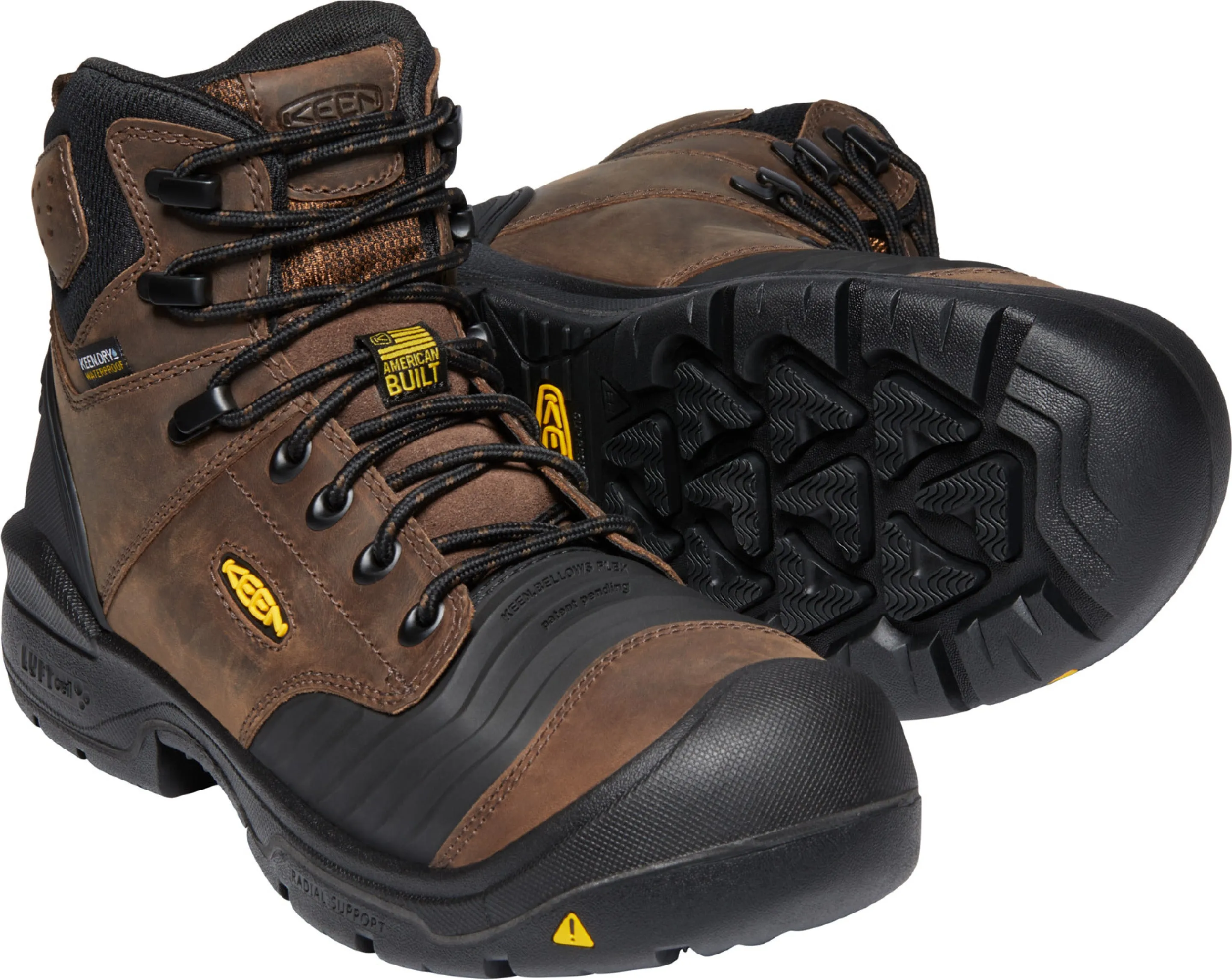 'Keen Utility' Men's 6" Portland Bellows Flex WP Carbon Toe - Dark Earth / Black