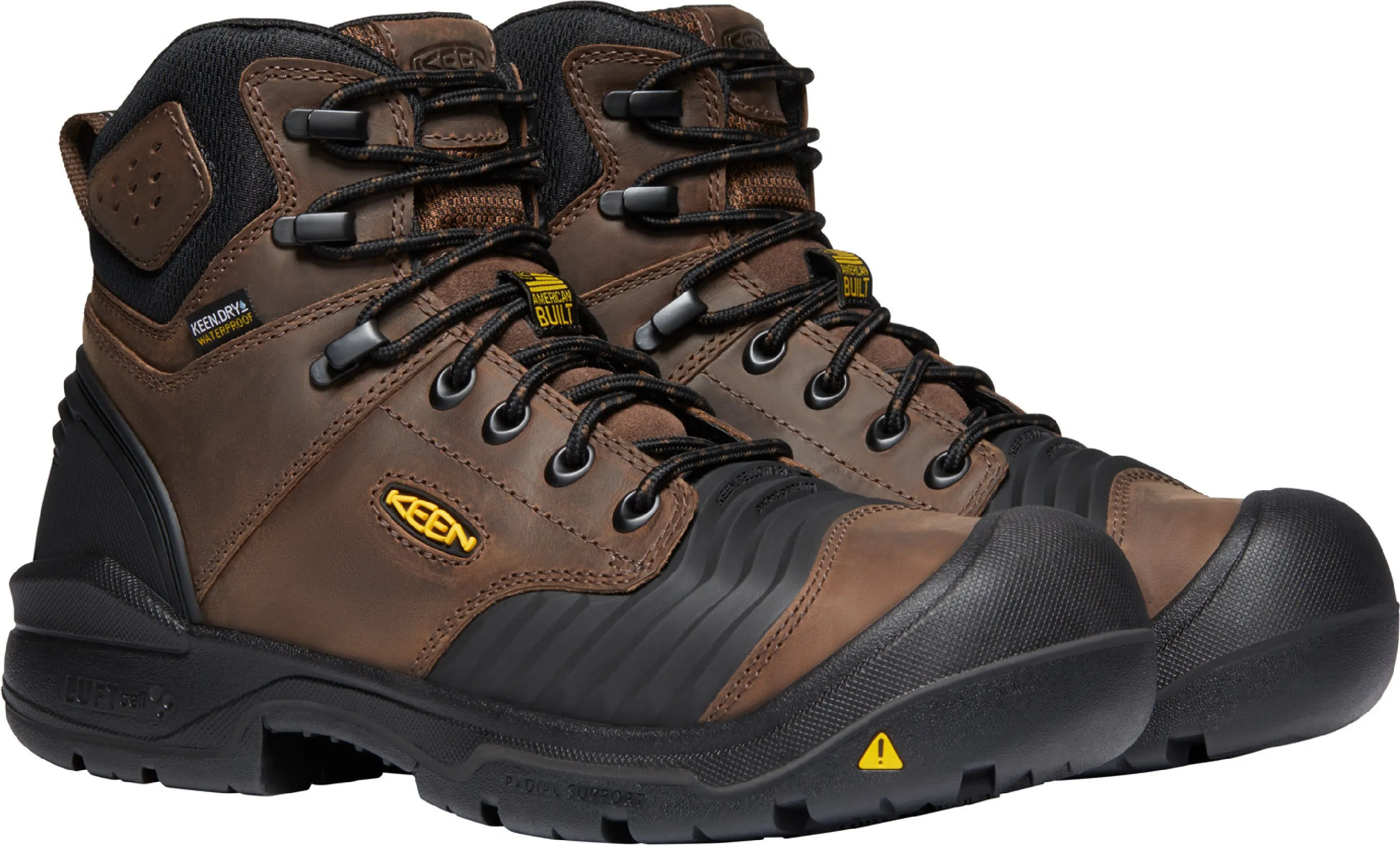 'Keen Utility' Men's 6" Portland Bellows Flex WP Carbon Toe - Dark Earth / Black