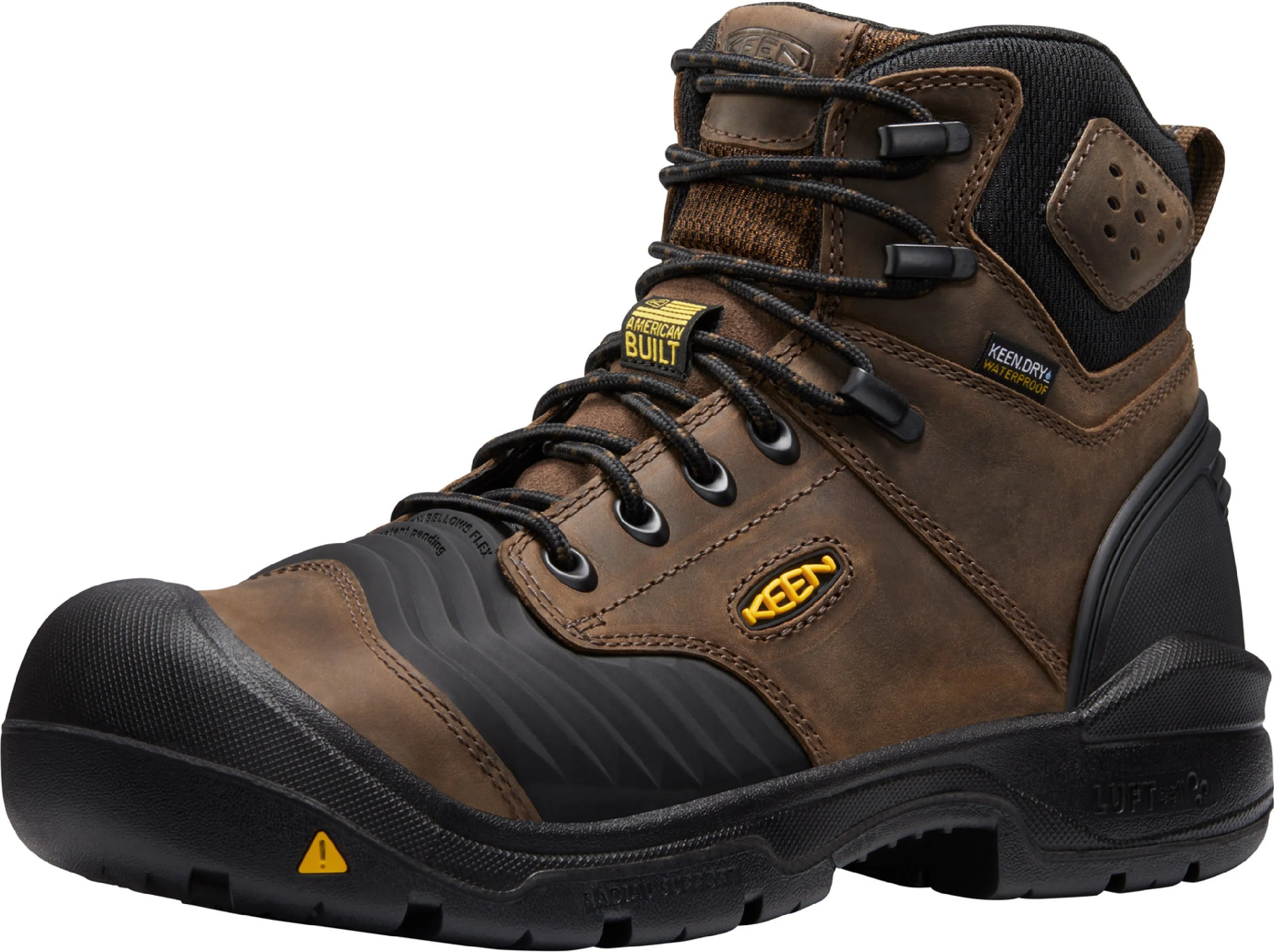 'Keen Utility' Men's 6" Portland Bellows Flex WP Carbon Toe - Dark Earth / Black