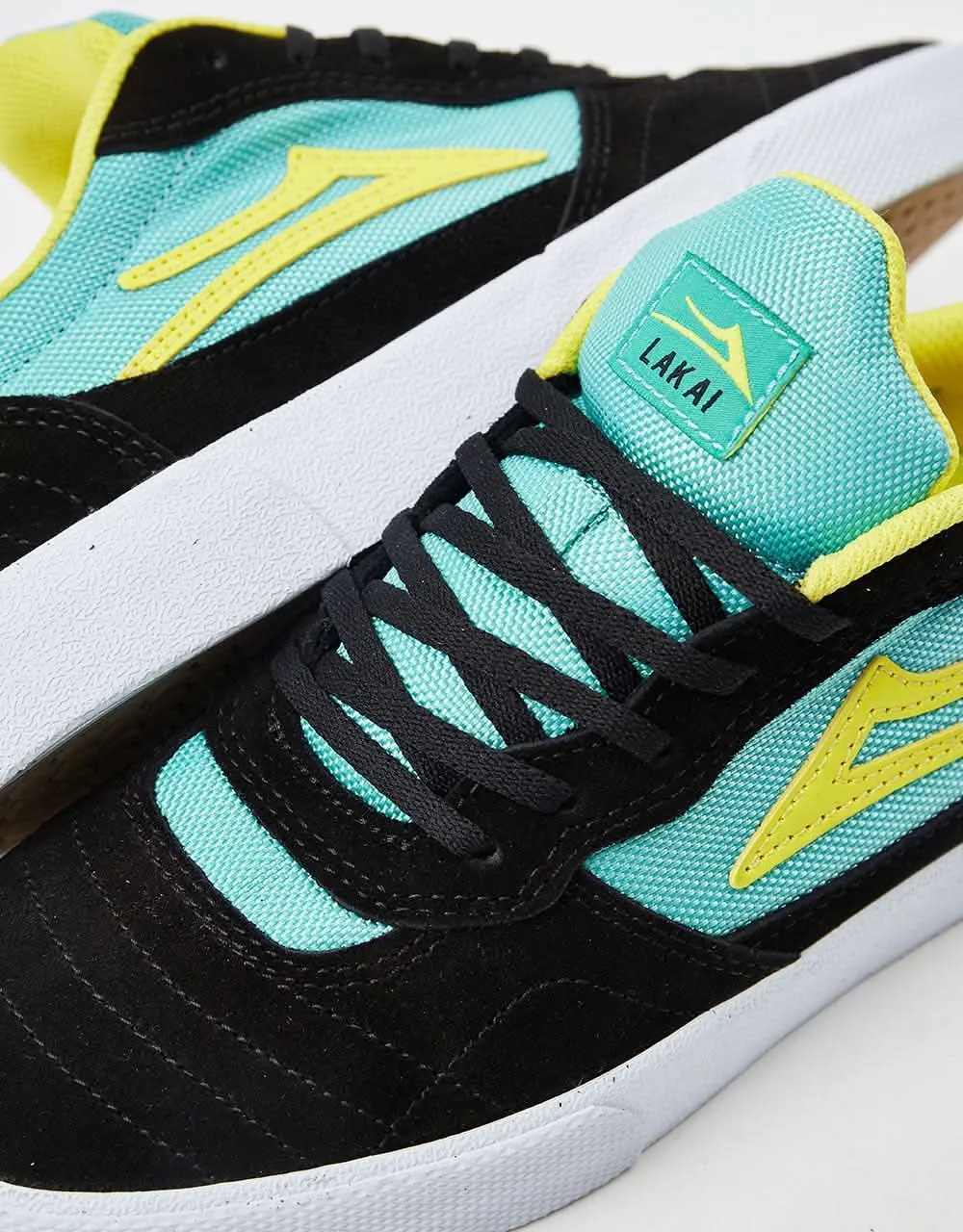 Lakai Cambridge Skate Shoes - Black/Teal Suede