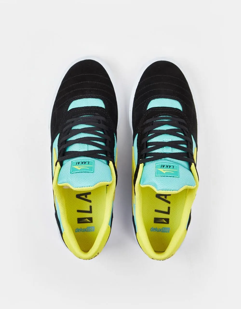 Lakai Cambridge Skate Shoes - Black/Teal Suede