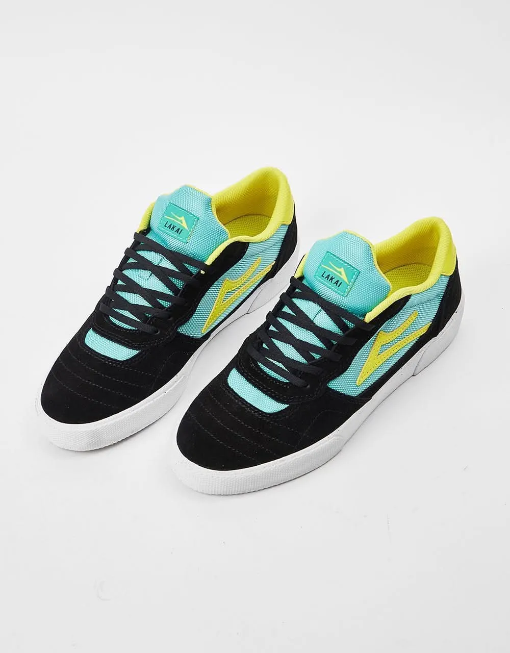 Lakai Cambridge Skate Shoes - Black/Teal Suede