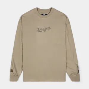 Los Angeles Dodgers Wingspan Mens Long Sleeve Shirt (Beige)