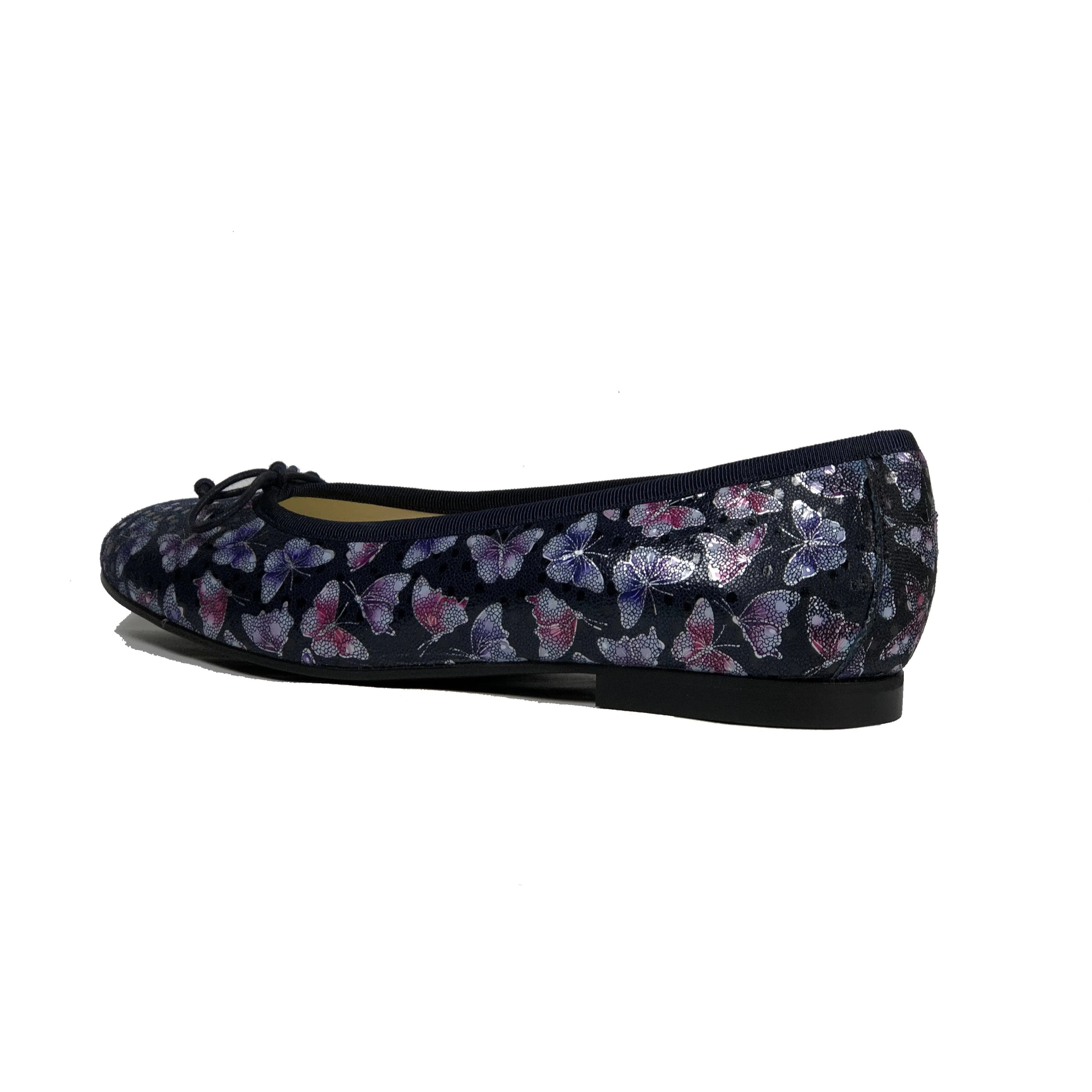 'Madi' vegan textile ballet flat by Zette Shoes - deep navy
