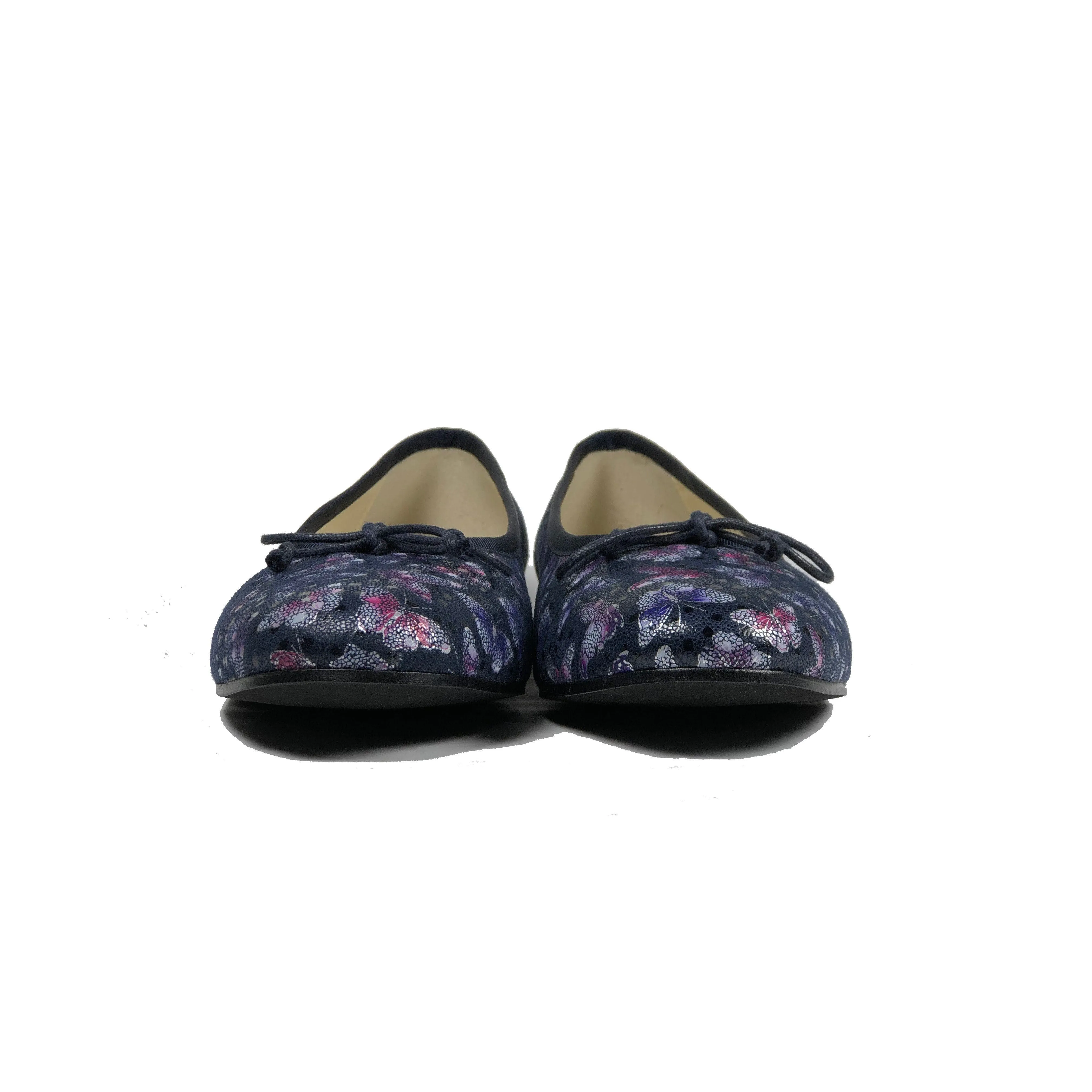 'Madi' vegan textile ballet flat by Zette Shoes - deep navy