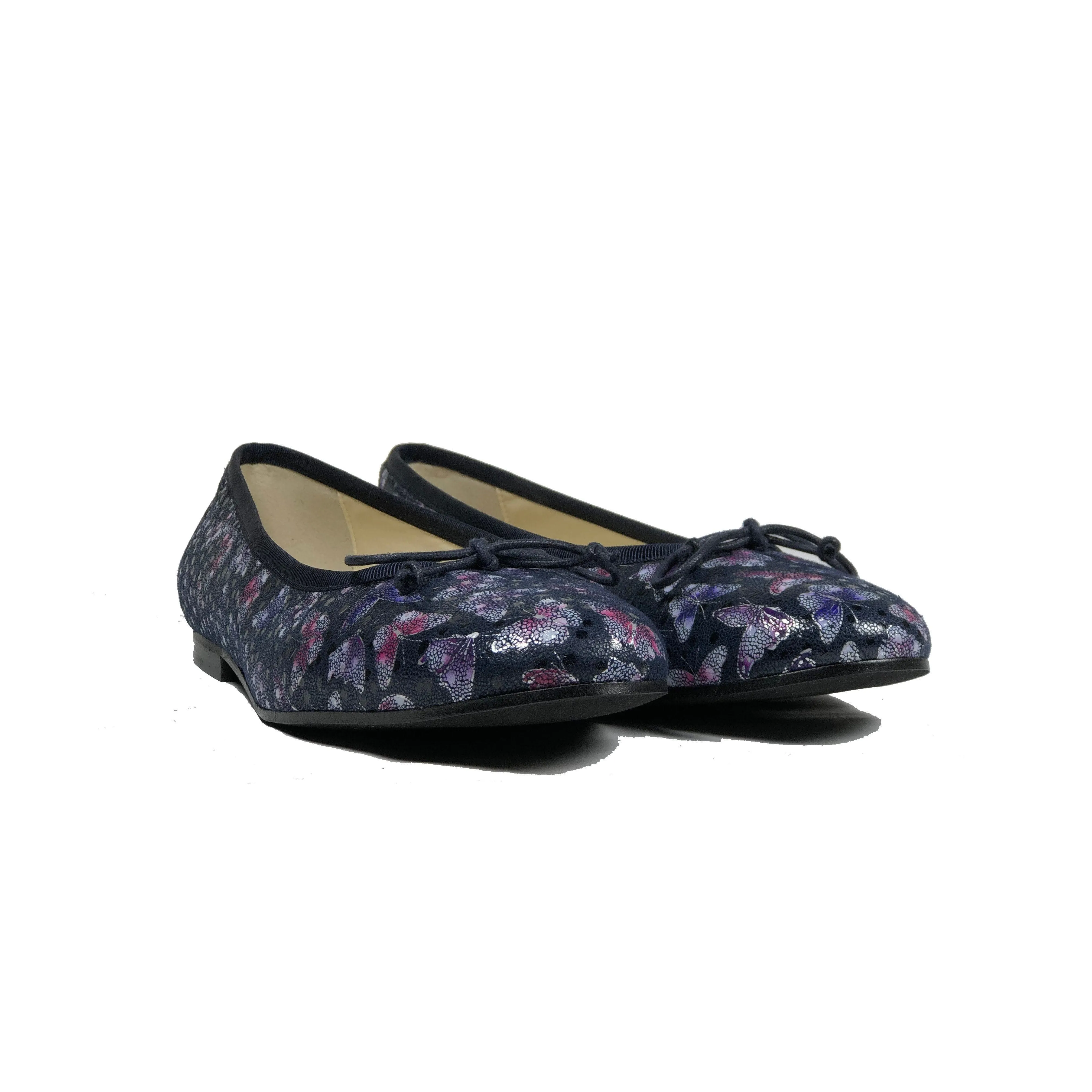 'Madi' vegan textile ballet flat by Zette Shoes - deep navy